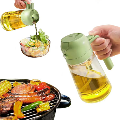 Premium 2-in-1 Ölspender & Sprüher mit Druckmechanismus – Perfekt für Kochen, Grillen & Salate