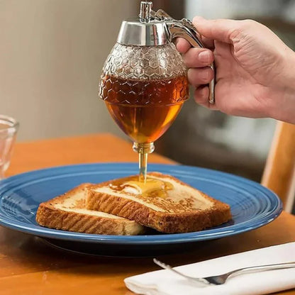Tropffreier Honigspender aus Glas – Stilvoller Dosierer für Honig Sirup & Flüssigkeiten