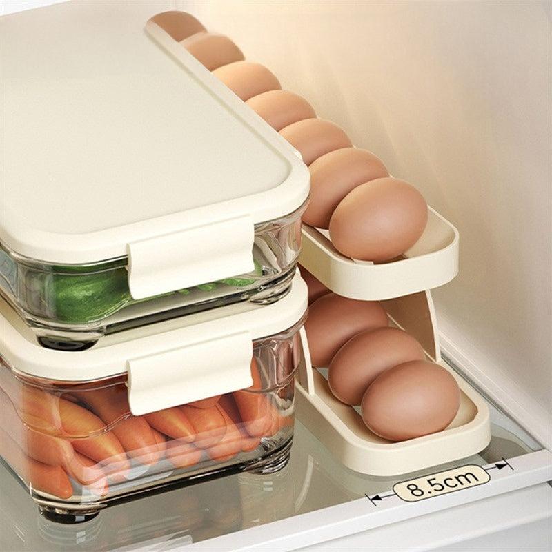 Platzsparendes Eierregal mit Automatischem Nachschub