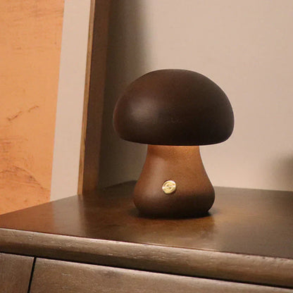 Pilz-LED-Nachtlicht aus Holz – Schöne Lampe im Naturdesign für dein Zuhause
