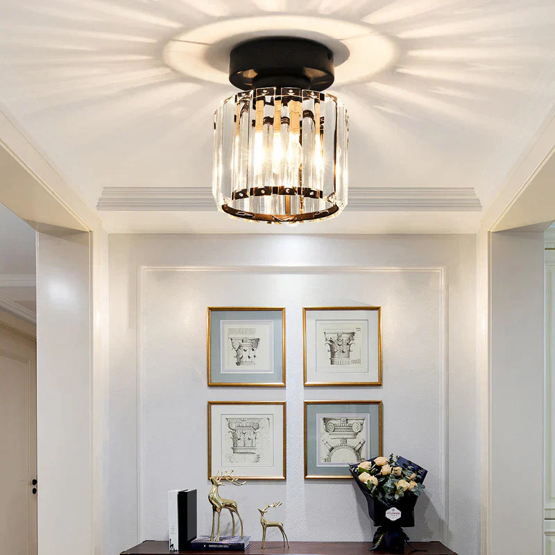 Kristall-Deckenlampe mit Gold und Schwarz – Moderne LED-Deckenleuchte für Wohnzimmer Schlafzimmer & Flu