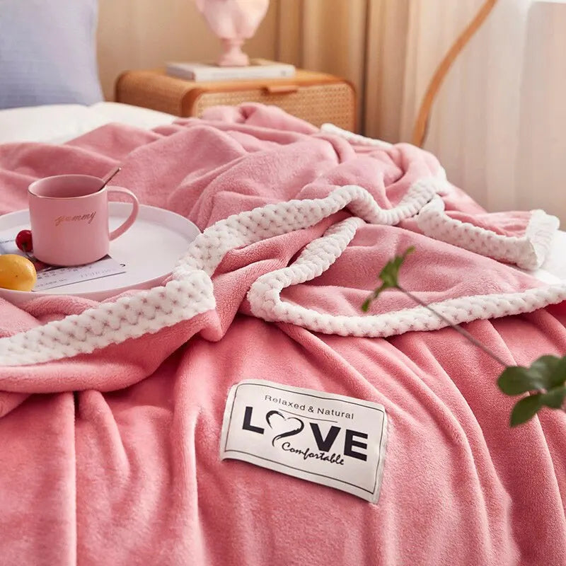 Kuschelige Flanell-Fleece-Decke in Rosa – Weiche und Wärmende Wohndecke