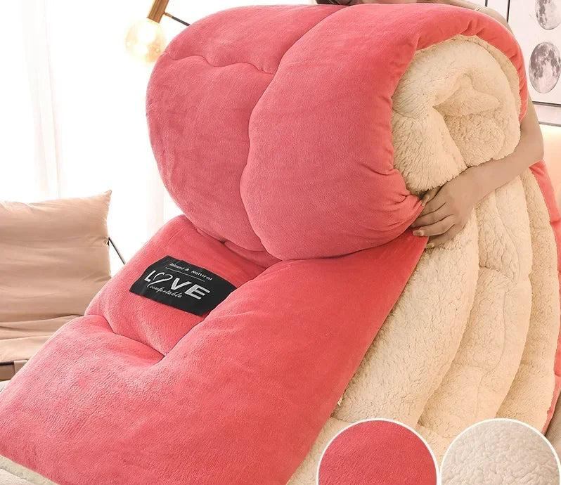 Luxuriöse Winterdecke aus Doppelschicht Flanell-Fleece
