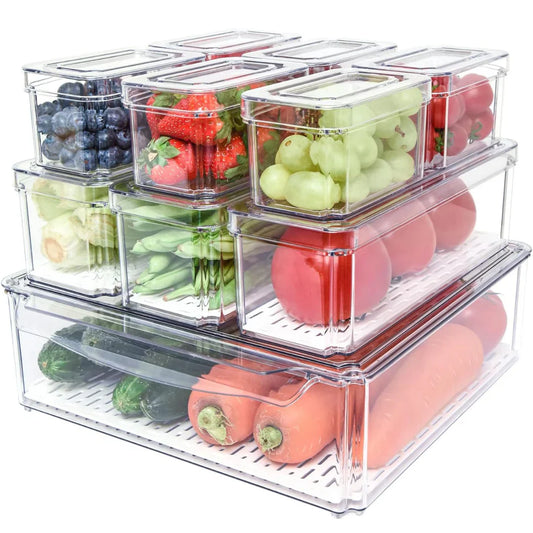 Stapelbares Kühlschrank-Organizer-Set – 10 Aufbewahrungsboxen für Mehr Ordnung & Frische