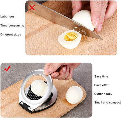 Edelstahl-Eierschneider – Multifunktionales 3-in-1 Schneidegerät für perfekte Eier
