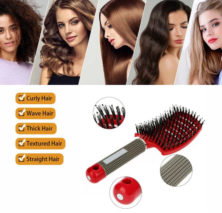 Ergonomische Haarbürste für einfaches Entwirren