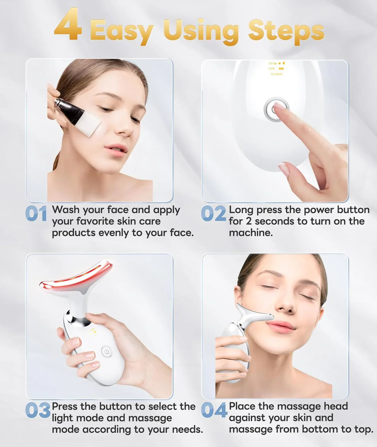 7-Farben LED-Gesichtspflegegerät für Hautverjüngung und Anti-Aging