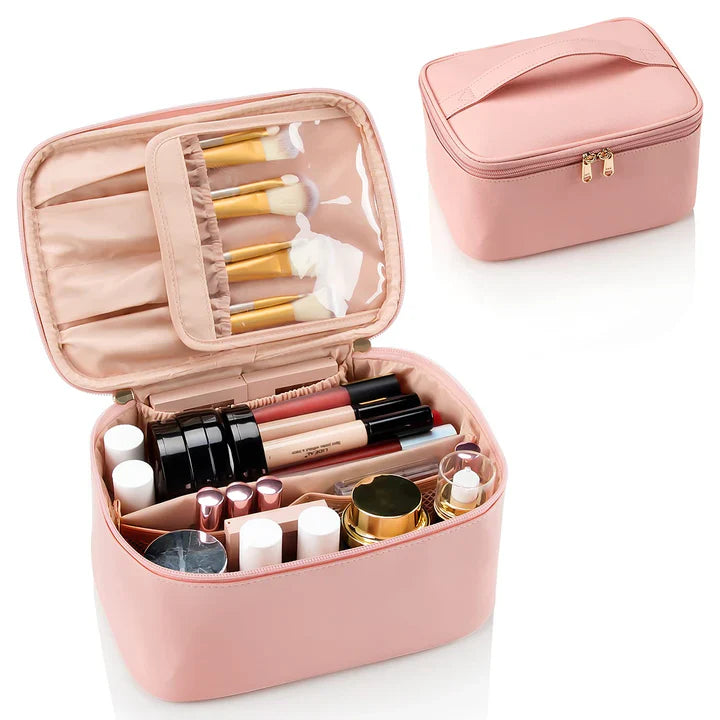 Praktischer Make-Up Organizer für Reisen – mit Fächern und Verteilern für Ordnung