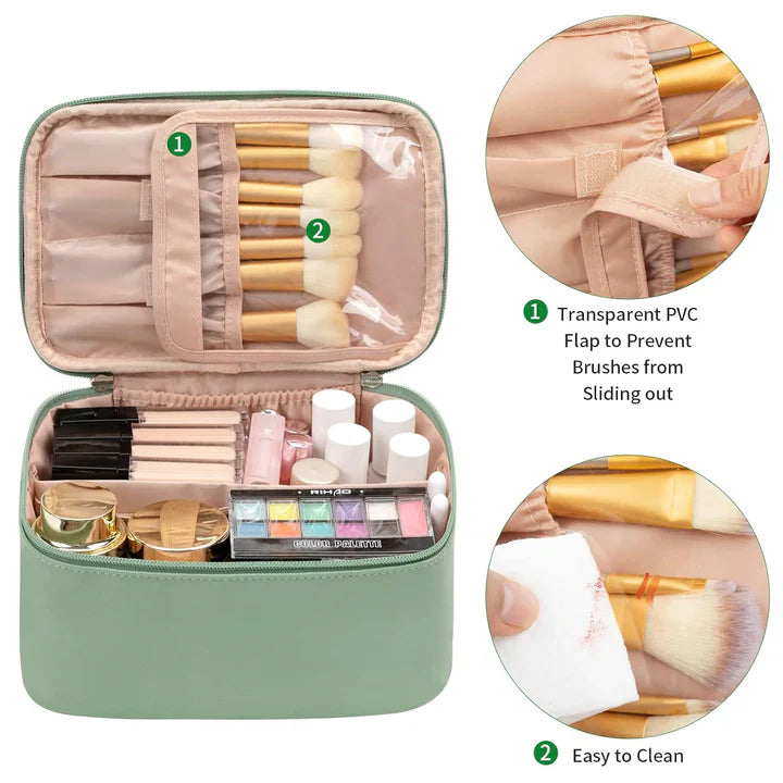 Praktischer Make-Up Organizer für Reisen – mit Fächern und Verteilern für Ordnung