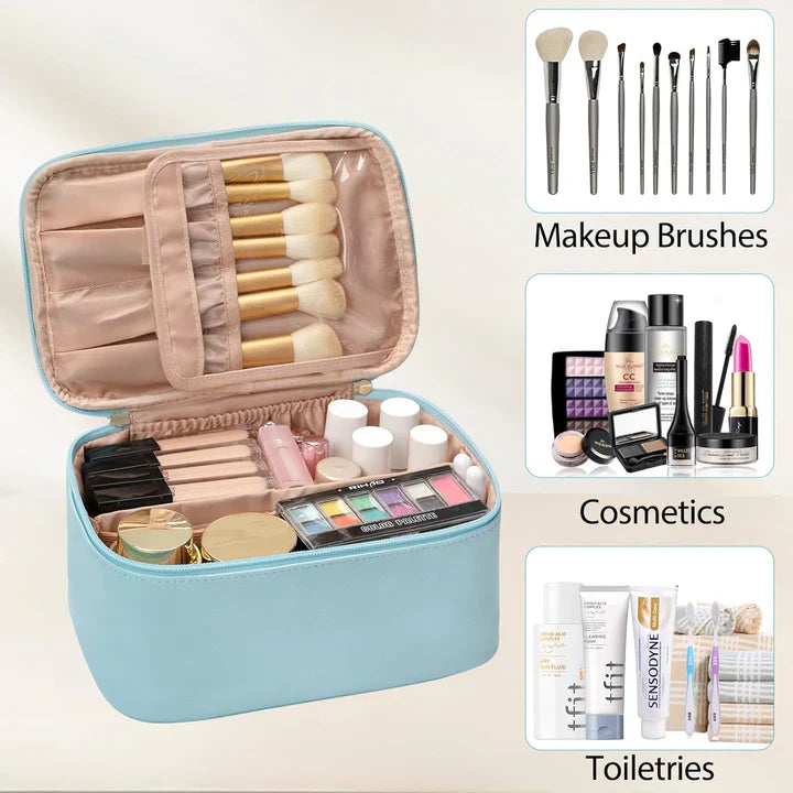 Praktischer Make-Up Organizer für Reisen – mit Fächern und Verteilern für Ordnung