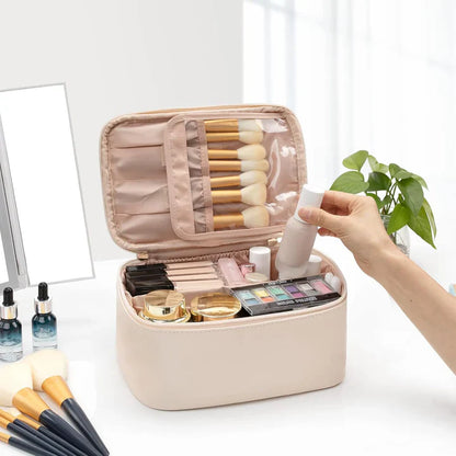 Praktischer Make-Up Organizer für Reisen – mit Fächern und Verteilern für Ordnung