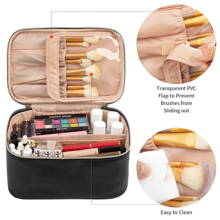 Praktischer Make-Up Organizer für Reisen – mit Fächern und Verteilern für Ordnung