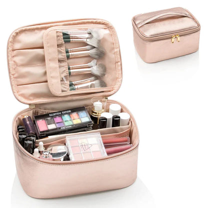 Praktischer Make-Up Organizer für Reisen – mit Fächern und Verteilern für Ordnung