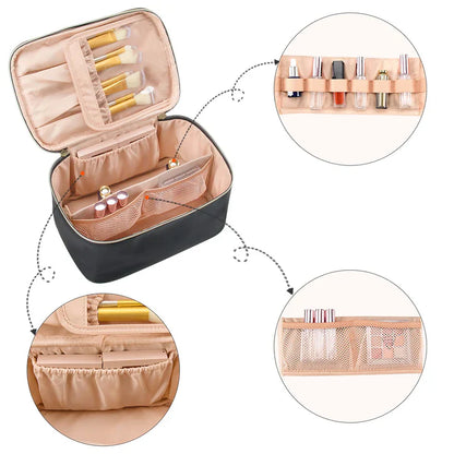 Praktischer Make-Up Organizer für Reisen – mit Fächern und Verteilern für Ordnung