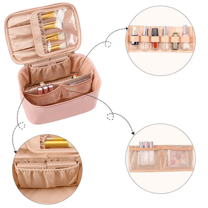 Praktischer Make-Up Organizer für Reisen – mit Fächern und Verteilern für Ordnung