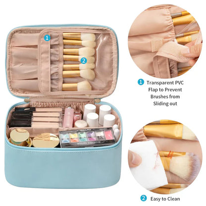 Praktischer Make-Up Organizer für Reisen – mit Fächern und Verteilern für Ordnung