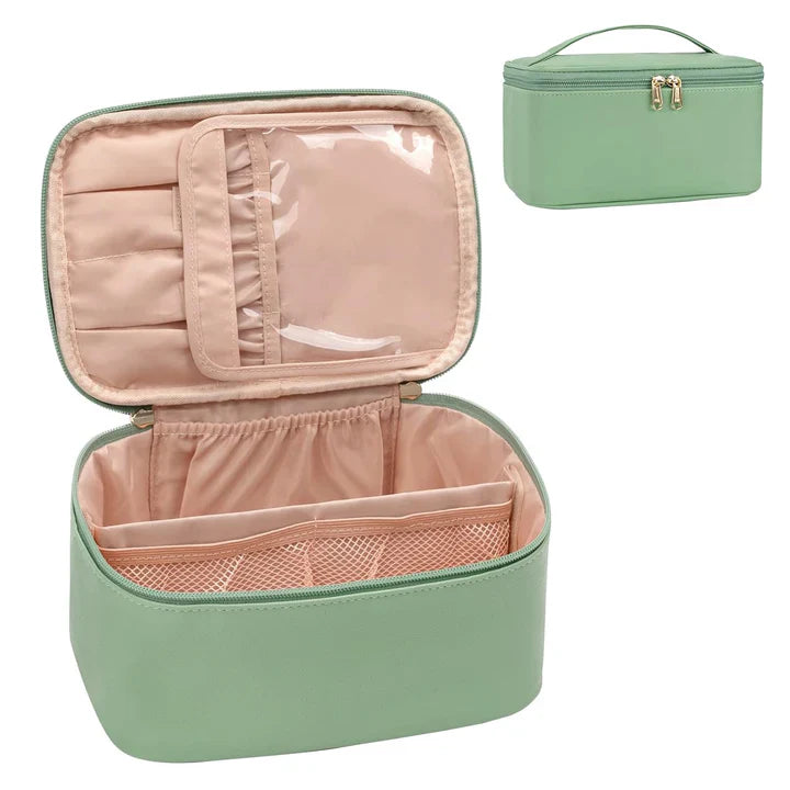 Praktischer Make-Up Organizer für Reisen – mit Fächern und Verteilern für Ordnung