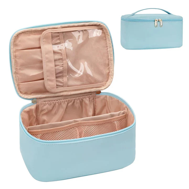 Praktischer Make-Up Organizer für Reisen – mit Fächern und Verteilern für Ordnung