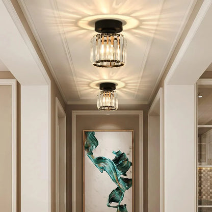 Kristall-Deckenlampe mit Gold und Schwarz – Moderne LED-Deckenleuchte für Wohnzimmer Schlafzimmer & Flu