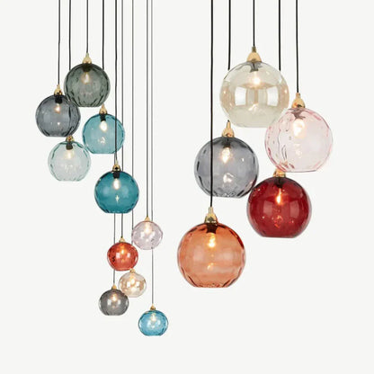 Elegante Dreifach Pendelleuchte im Glas Design mit Farbwechsel