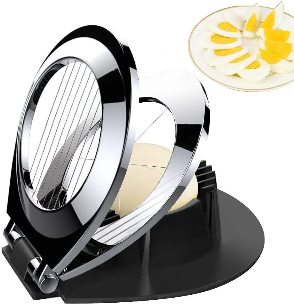 Edelstahl-Eierschneider – Multifunktionales 3-in-1 Schneidegerät für perfekte Eier