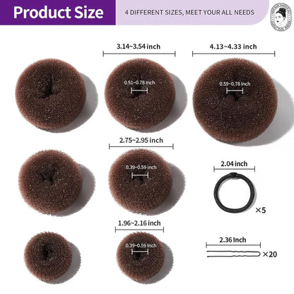 Donut-Haarknoten Set – Voluminöse Dutt-Hilfe für Perfekte Hochsteckfrisuren