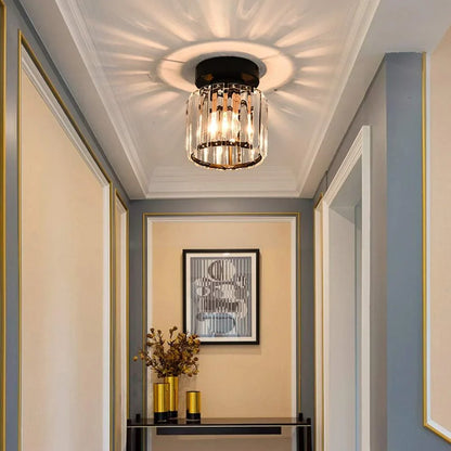 Kristall-Deckenlampe mit Gold und Schwarz – Moderne LED-Deckenleuchte für Wohnzimmer Schlafzimmer & Flu