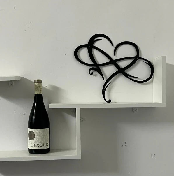Metall Wanddekoration Unendlichkeitsherz