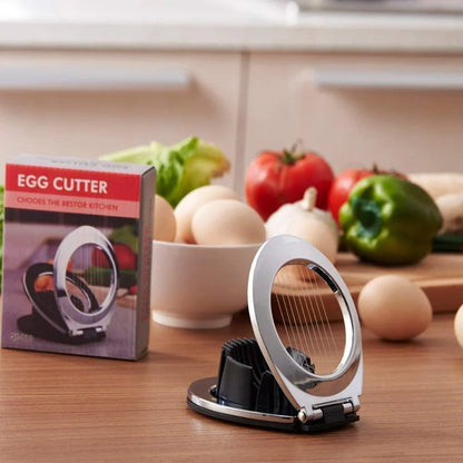Edelstahl-Eierschneider – Multifunktionales 3-in-1 Schneidegerät für perfekte Eier