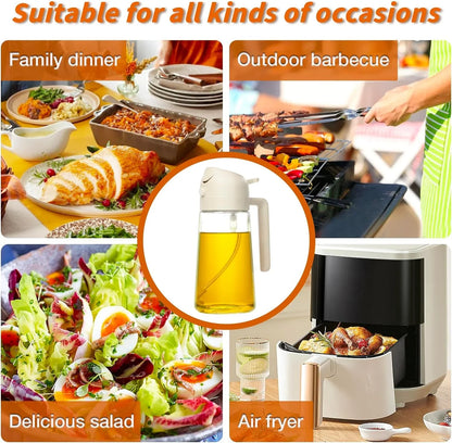 Premium 2-in-1 Ölspender & Sprüher mit Druckmechanismus – Perfekt für Kochen, Grillen & Salate
