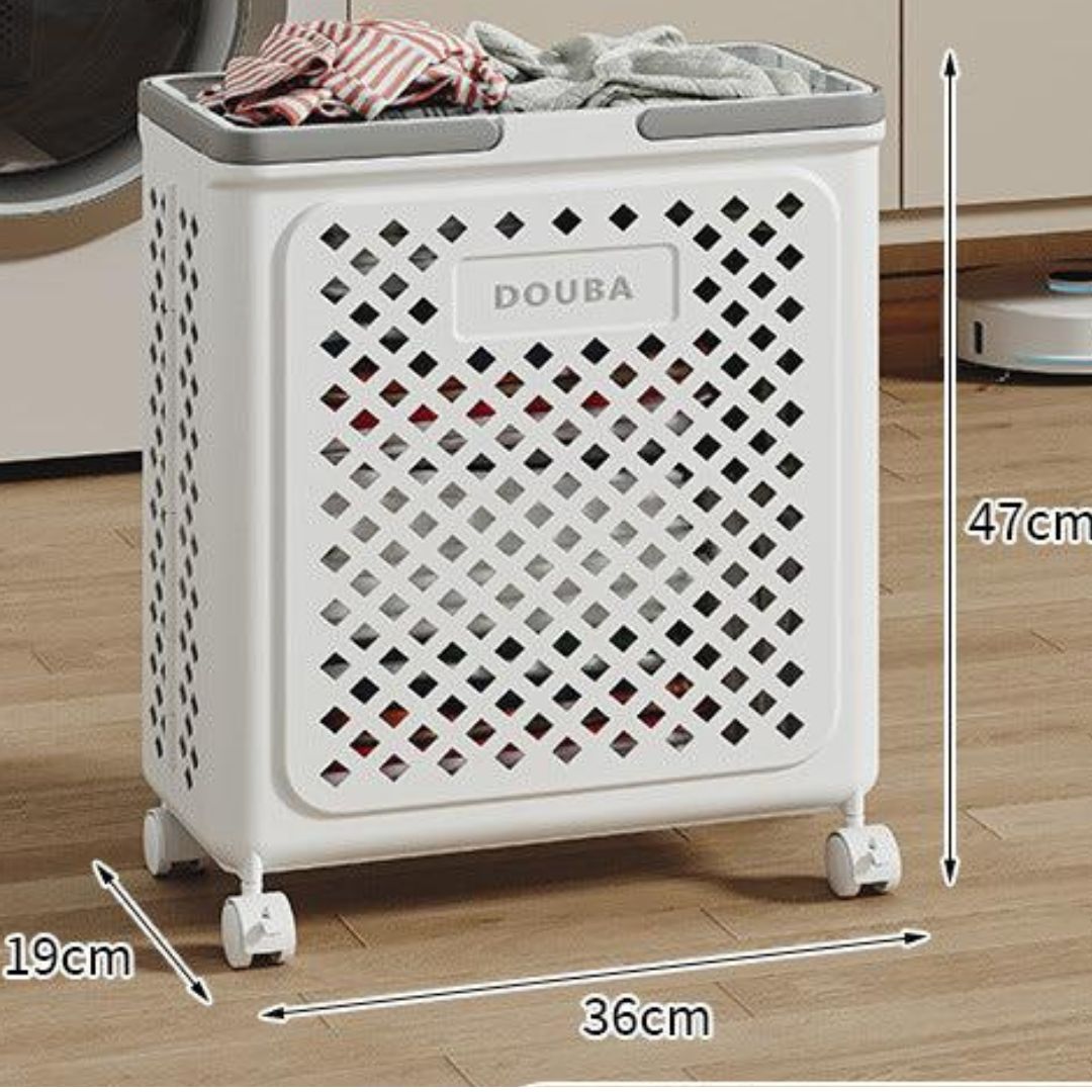 Wäschekorb mit Rollen und zusammenklappbarem Design