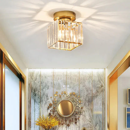 Kristall-Deckenlampe mit Gold und Schwarz – Moderne LED-Deckenleuchte für Wohnzimmer Schlafzimmer & Flu