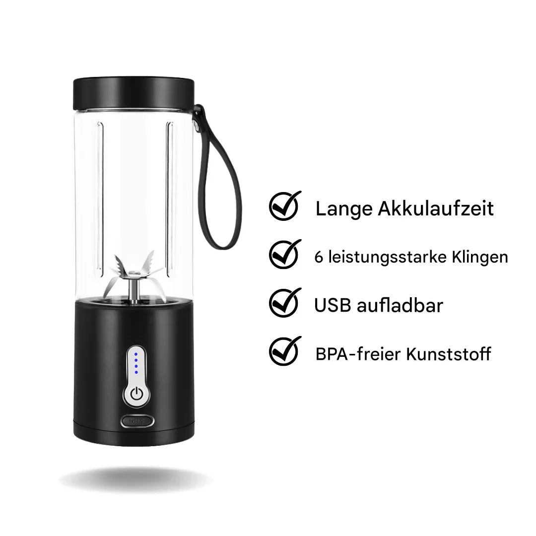 Tragbarer Smoothiemaker mit 6 Klingen – Kompakter Mixer für Reisen