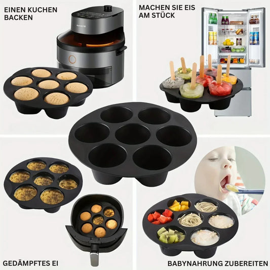 Silikon-Muffinform für Heißluftfritteuse – Antihaft für Muffins und Snacks