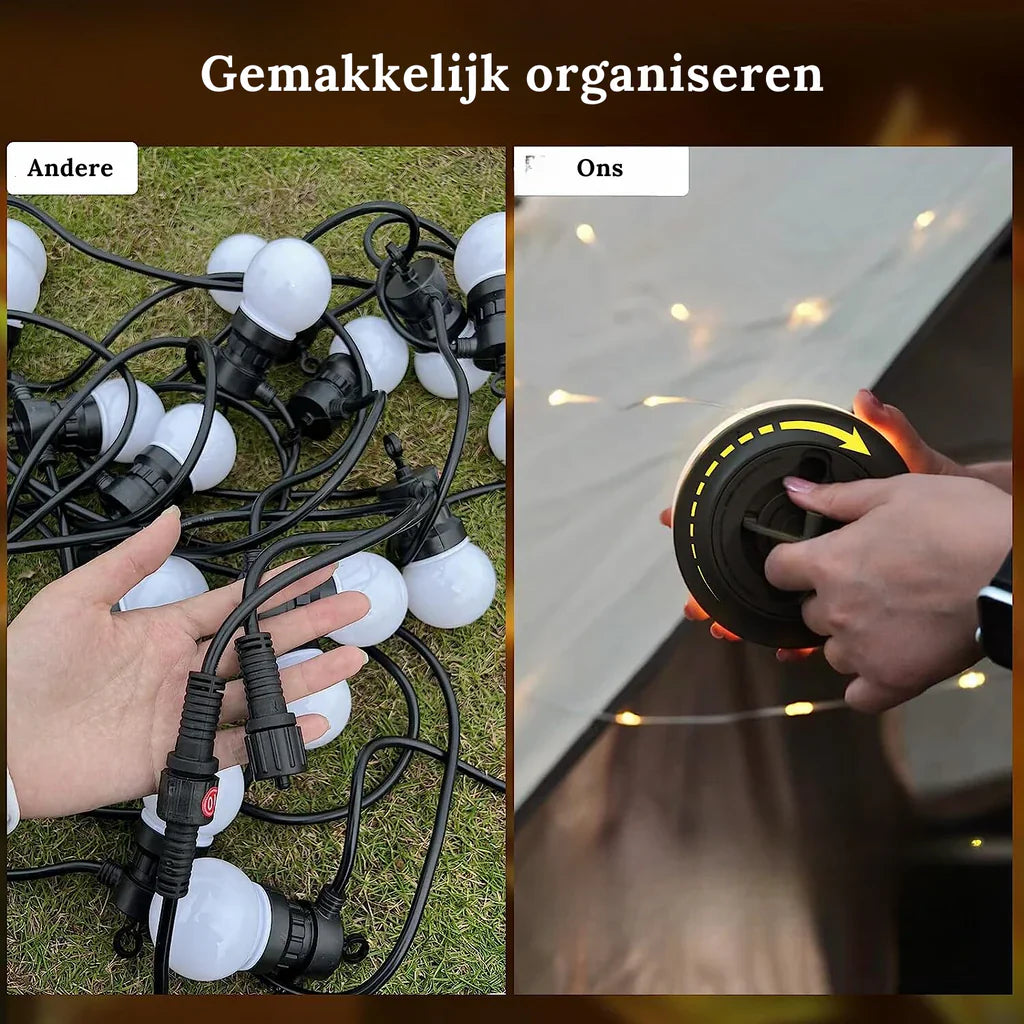 Kompakte Aurora Lichterkette mit USB-Aufladung und flexibler Lichtverteilung