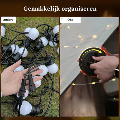 Kompakte Aurora Lichterkette mit USB-Aufladung und flexibler Lichtverteilung