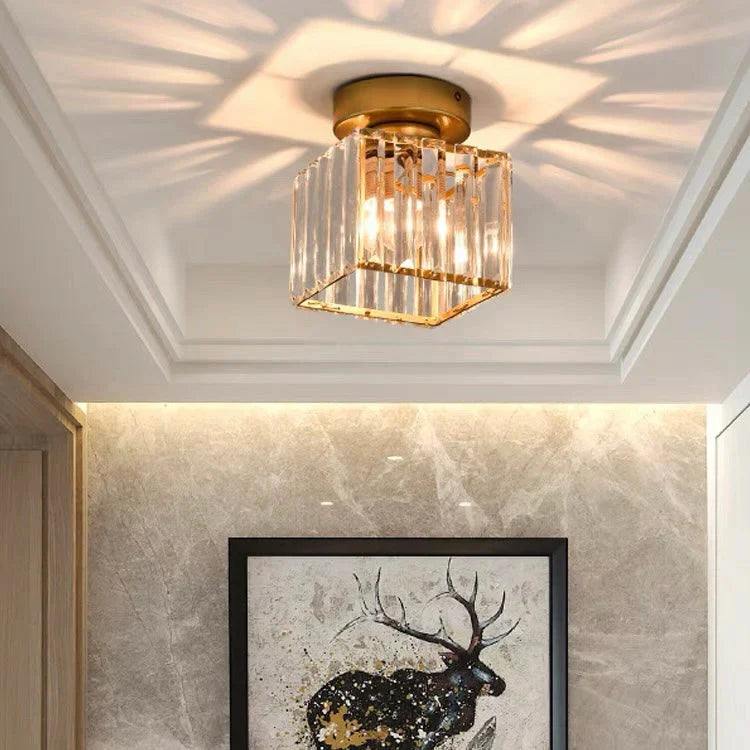 Kristall-Deckenlampe mit Gold und Schwarz – Moderne LED-Deckenleuchte für Wohnzimmer Schlafzimmer & Flu
