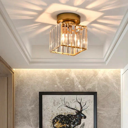 Kristall-Deckenlampe mit Gold und Schwarz – Moderne LED-Deckenleuchte für Wohnzimmer Schlafzimmer & Flu