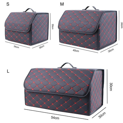 Kofferraum Aufbewahrungsbox in Luxus-Design – Faltbare Auto-Organizer Box mit Deckel für Gepäck & Zubehör