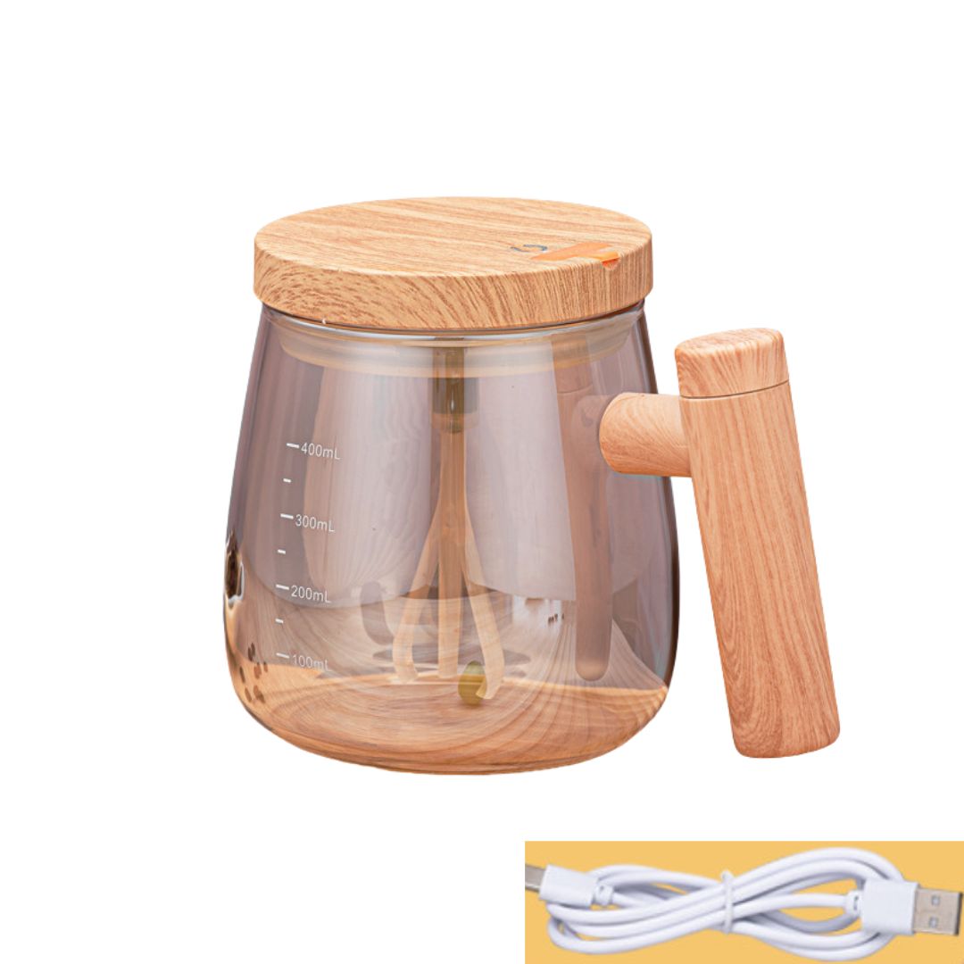 Innovative 2in1 Mixer Tasse mit Holzgriff