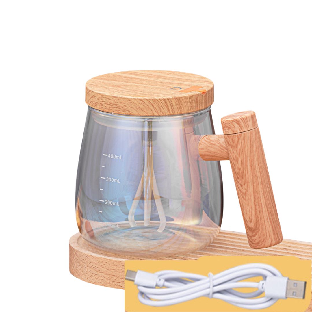 Innovative 2in1 Mixer Tasse mit Holzgriff