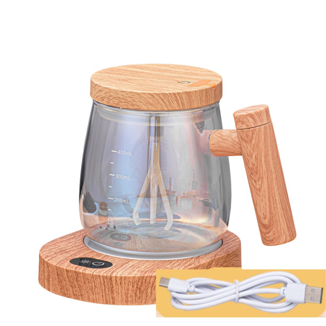 Innovative 2in1 Mixer Tasse mit Holzgriff