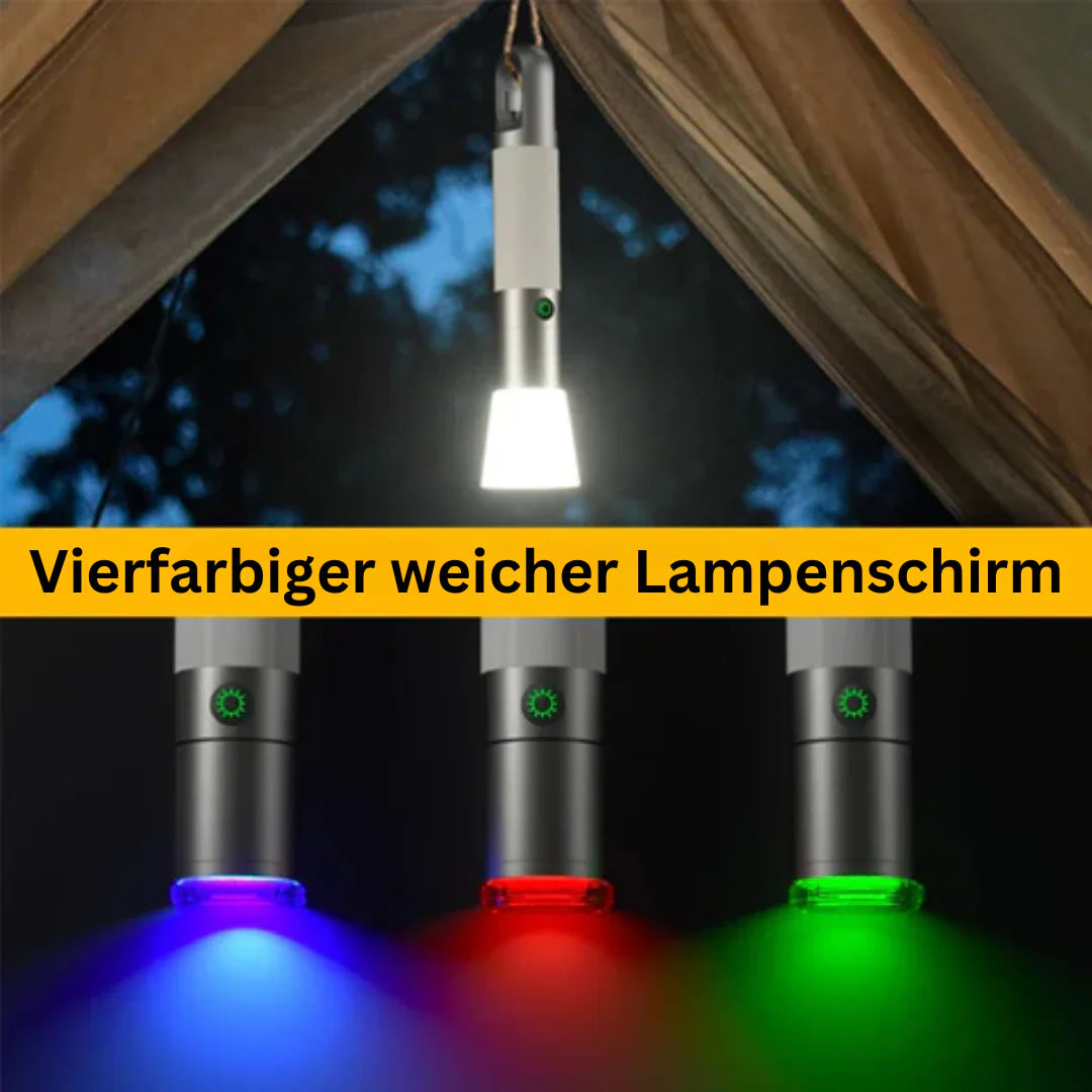USB-C LED-Taschenlampe mit Mehrfarbfiltern – Wiederaufladbare Lampe für Outdoor-Aktivitäten und Notfälle