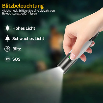 USB-C LED-Taschenlampe mit Mehrfarbfiltern – Wiederaufladbare Lampe für Outdoor-Aktivitäten und Notfälle