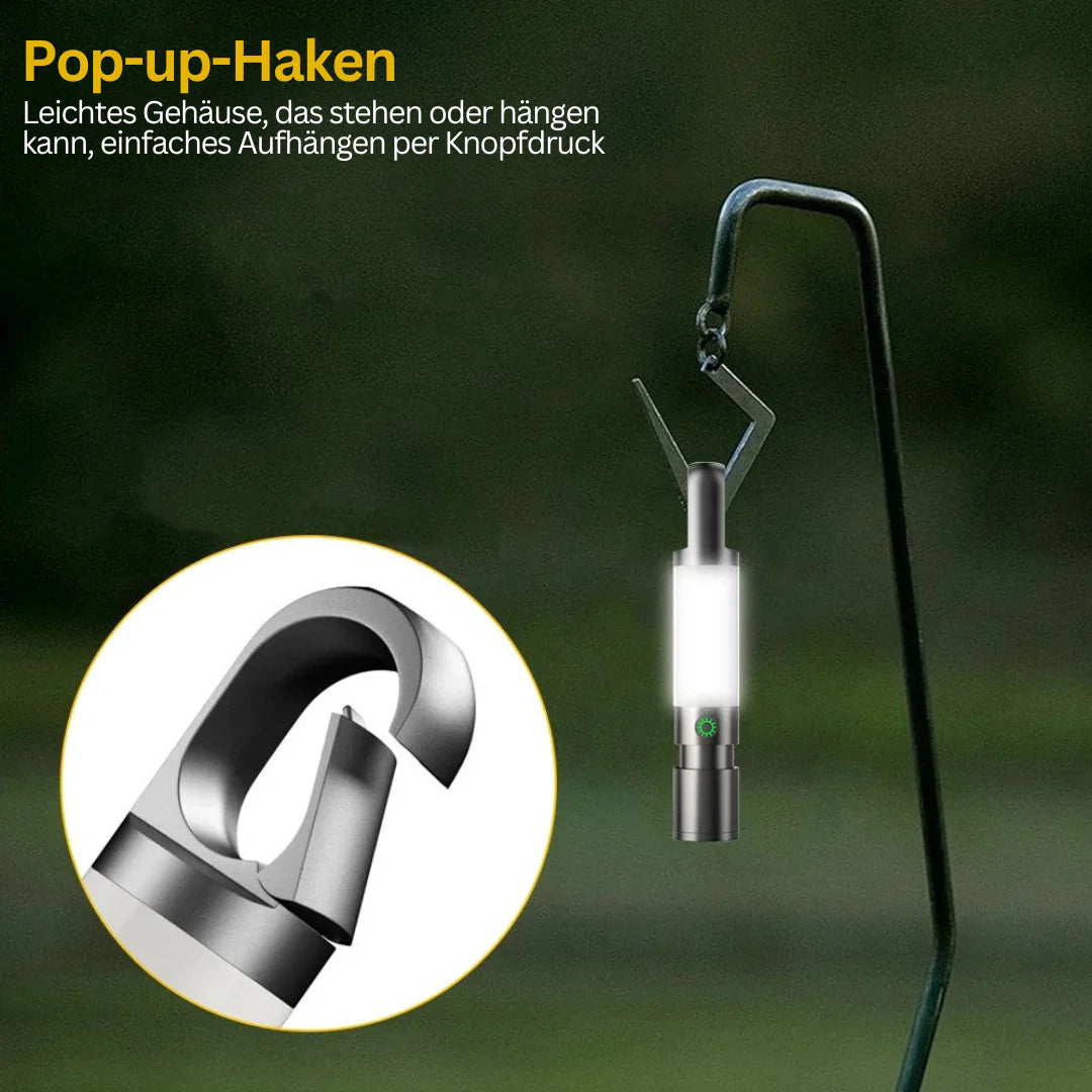 USB-C LED-Taschenlampe mit Mehrfarbfiltern – Wiederaufladbare Lampe für Outdoor-Aktivitäten und Notfälle