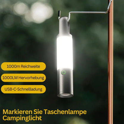 USB-C LED-Taschenlampe mit Mehrfarbfiltern – Wiederaufladbare Lampe für Outdoor-Aktivitäten und Notfälle