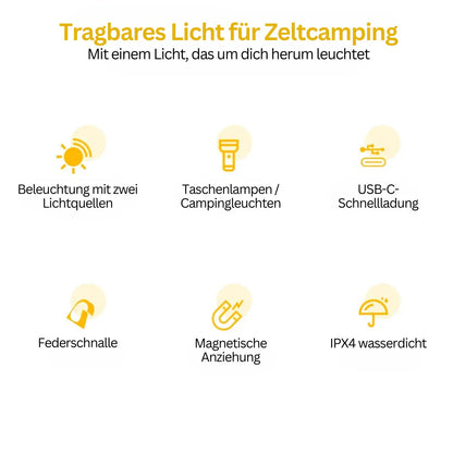 USB-C LED-Taschenlampe mit Mehrfarbfiltern – Wiederaufladbare Lampe für Outdoor-Aktivitäten und Notfälle