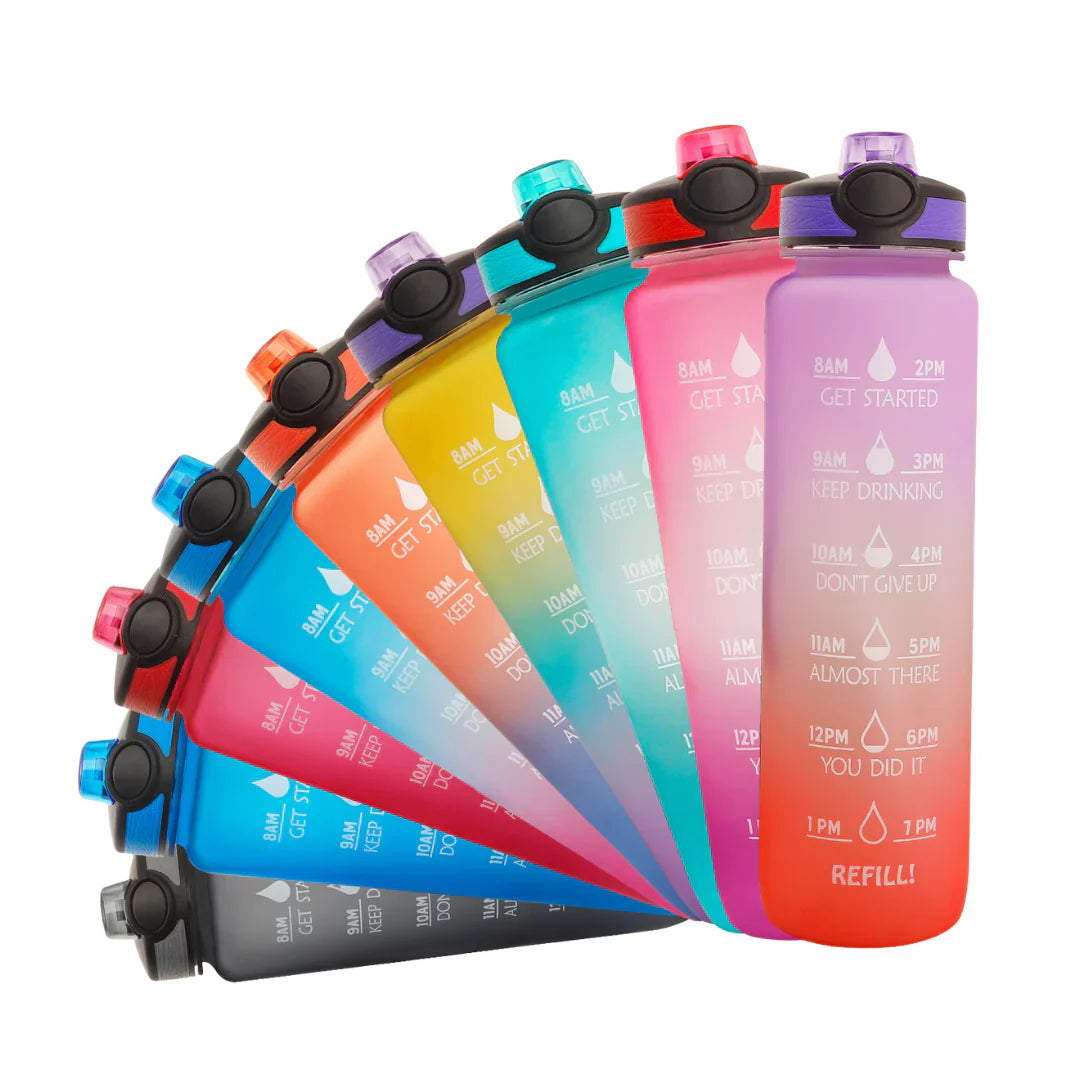 Motivations-Wasserflasche mit Zeitangaben – Ideal für tägliche Hydration und Fitnessziele