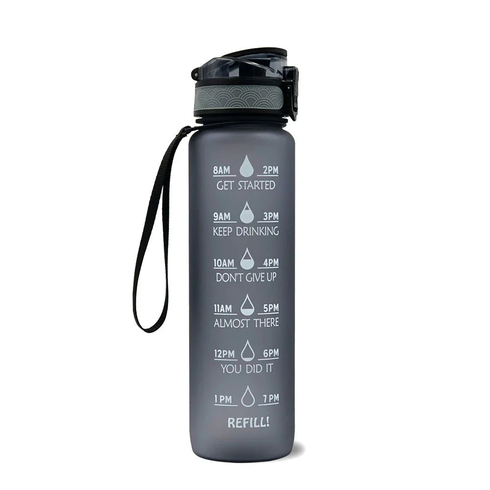 Motivations-Wasserflasche mit Zeitangaben – Ideal für tägliche Hydration und Fitnessziele