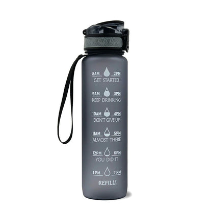Motivations-Wasserflasche mit Zeitangaben – Ideal für tägliche Hydration und Fitnessziele